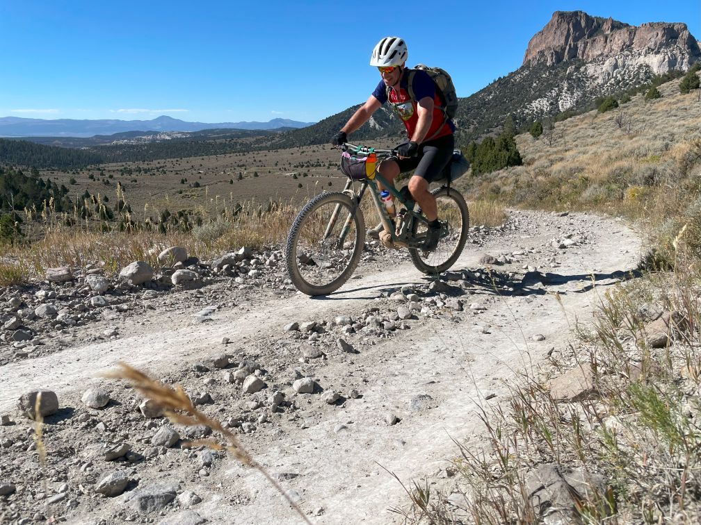 Jeff climbing Casto Canyon aquarius trail